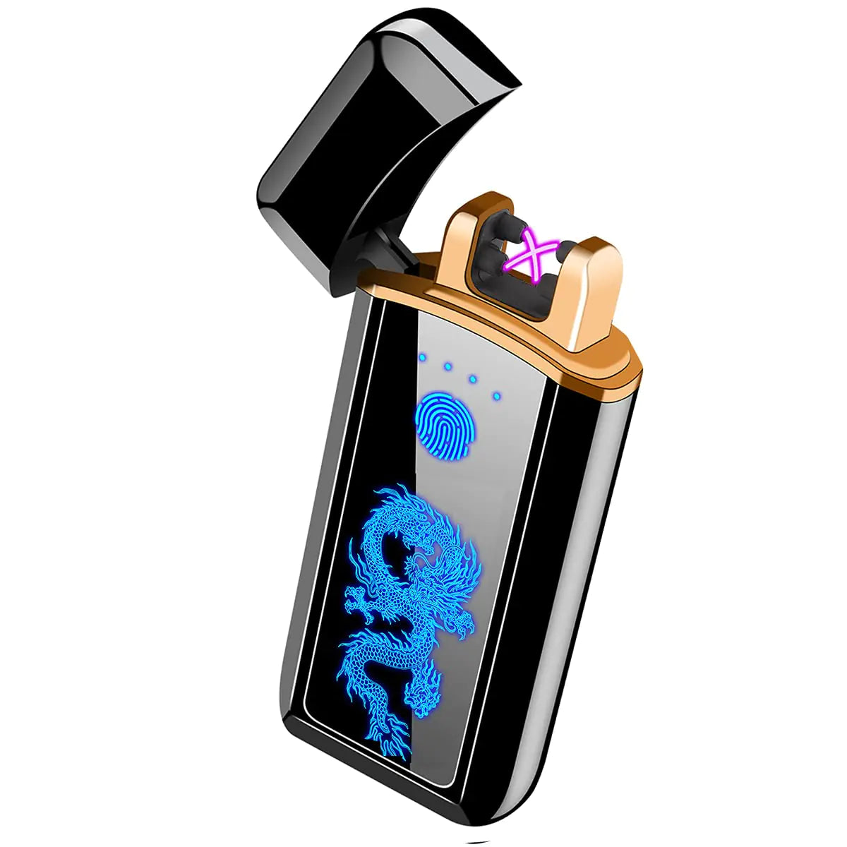 Dachance Gift Dragon Cool Lighter Electric USB Rechargeable Windproof Flameless Plasma Pulse Dual Arc Lighter